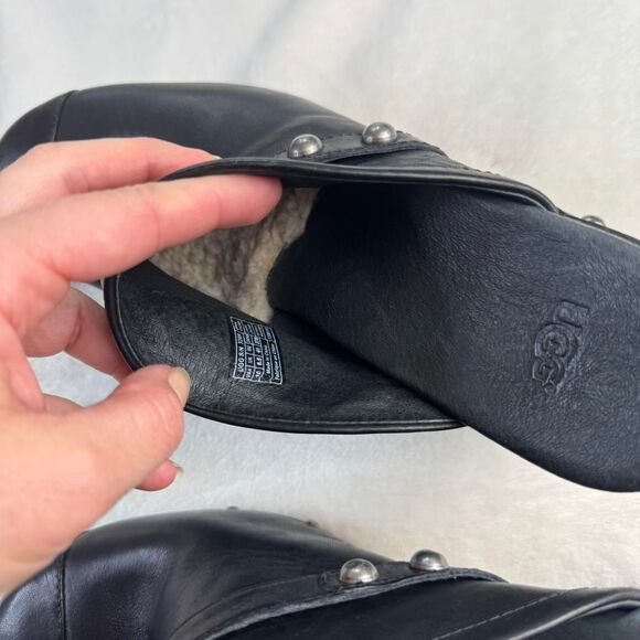 Vintage UGG Leather and Wood Clogs with Studs - Picture 6 of 6